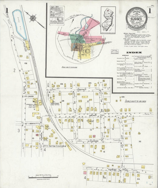 Sanborn Fire Insurance Map from Sussex, Sussex County, New Jersey. (1924) – Historic Sanborn Fire Insurance Map Print