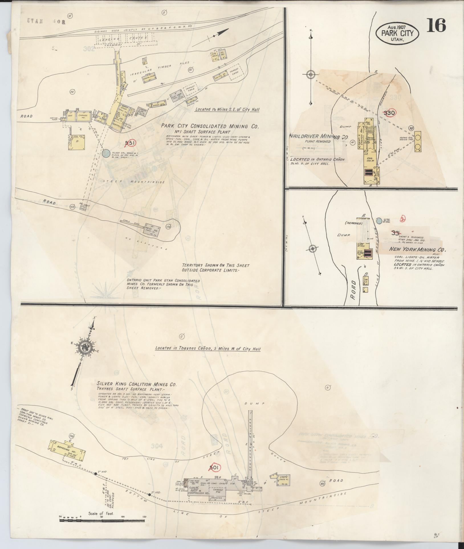 Sanborn Fire Insurance Map from Park City, Summit County, Utah (1940), Sheet #0016 - Complete Map Set gallery image, historic Sanborn map, vintage wall art, Utah Utah