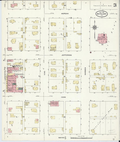 Sanborn Fire Insurance Map from Mount Pulaski, Logan County, Illinois (1910), Sheet #0003 - Complete Map Set gallery image, historic Sanborn map, vintage wall art, Illinois Illinois