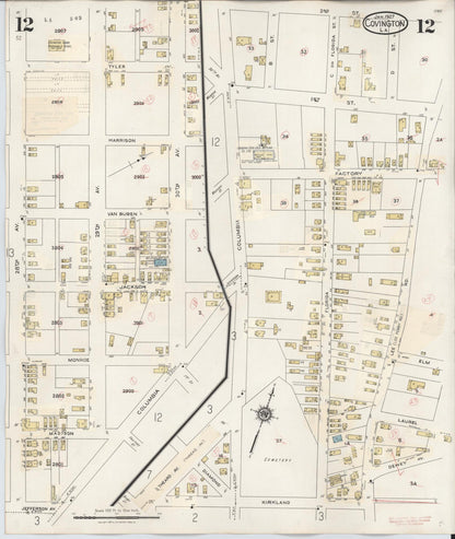 Sanborn Fire Insurance Map from Covington, Saint Tammany Parish, Louisiana (1941), Sheet #0012 - Complete Map Set gallery image, historic Sanborn map, vintage wall art, Louisiana Louisiana