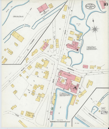 Sanborn Fire Insurance Map from Millbury, Worcester County, Massachusetts (1904), Sheet #0010 - Complete Map Set gallery image, historic Sanborn map, vintage wall art, Massachusetts Massachusetts