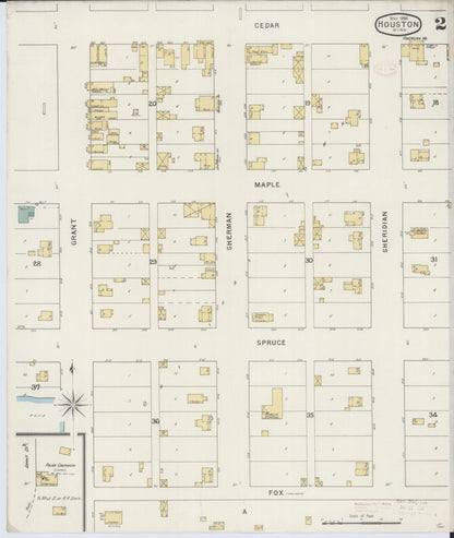 Sanborn Fire Insurance Map from Houston, Houston County, Minnesota (1894), Sheet #0002 - Complete Map Set gallery image, historic Sanborn map, vintage wall art, Minnesota Minnesota