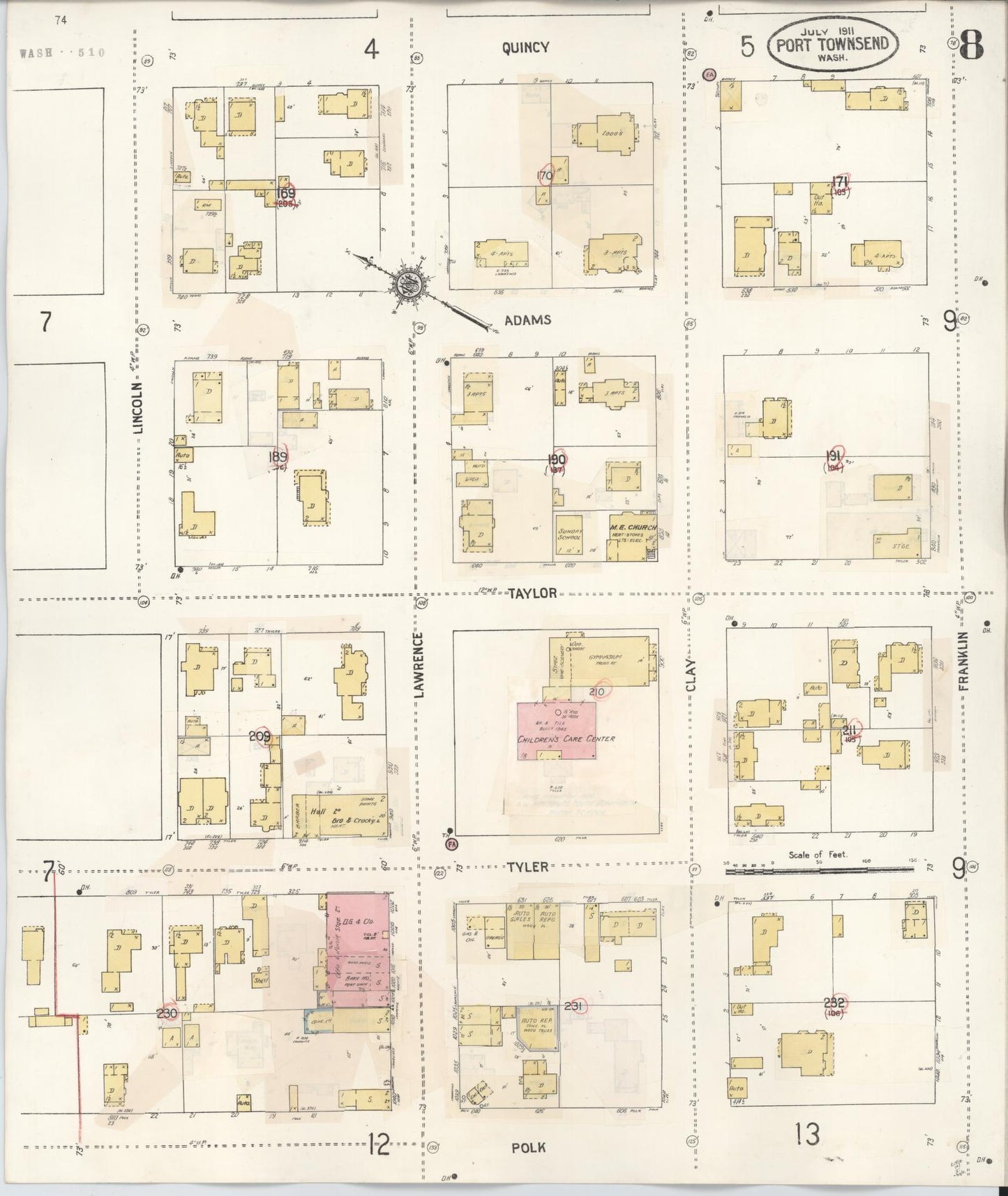 Sanborn Fire Insurance Map from Port Townsend, Jefferson County, Washington (1949), Sheet #0008 - Complete Map Set gallery image, historic Sanborn map, vintage wall art, Washington Washington