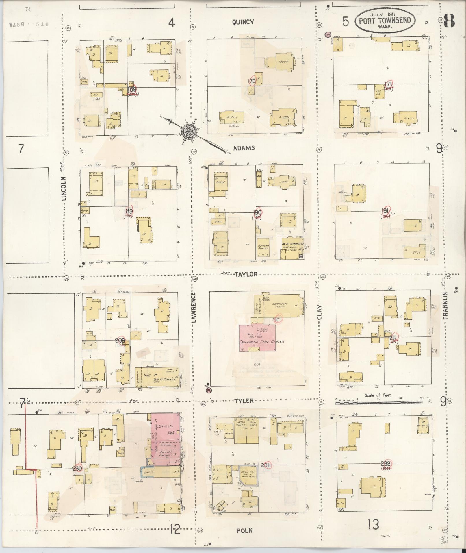 Sanborn Fire Insurance Map from Port Townsend, Jefferson County, Washington (1949), Sheet #0008 - Complete Map Set gallery image, historic Sanborn map, vintage wall art, Washington Washington