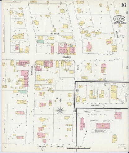 Sanborn Fire Insurance Map from Alton, Madison County, Illinois (1897), Sheet #0016 - Complete Map Set gallery image, historic Sanborn map, vintage wall art, Illinois Illinois