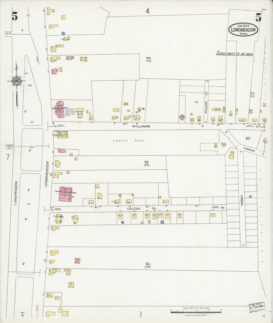 Sanborn Fire Insurance Map from Longmeadow, Hampden County, Massachusetts (1924), Sheet #0005 - Historic Sanborn Fire Insurance Map Print, vintage old map wall art, antique decor, genealogy gift, Massachusetts Massachusetts map