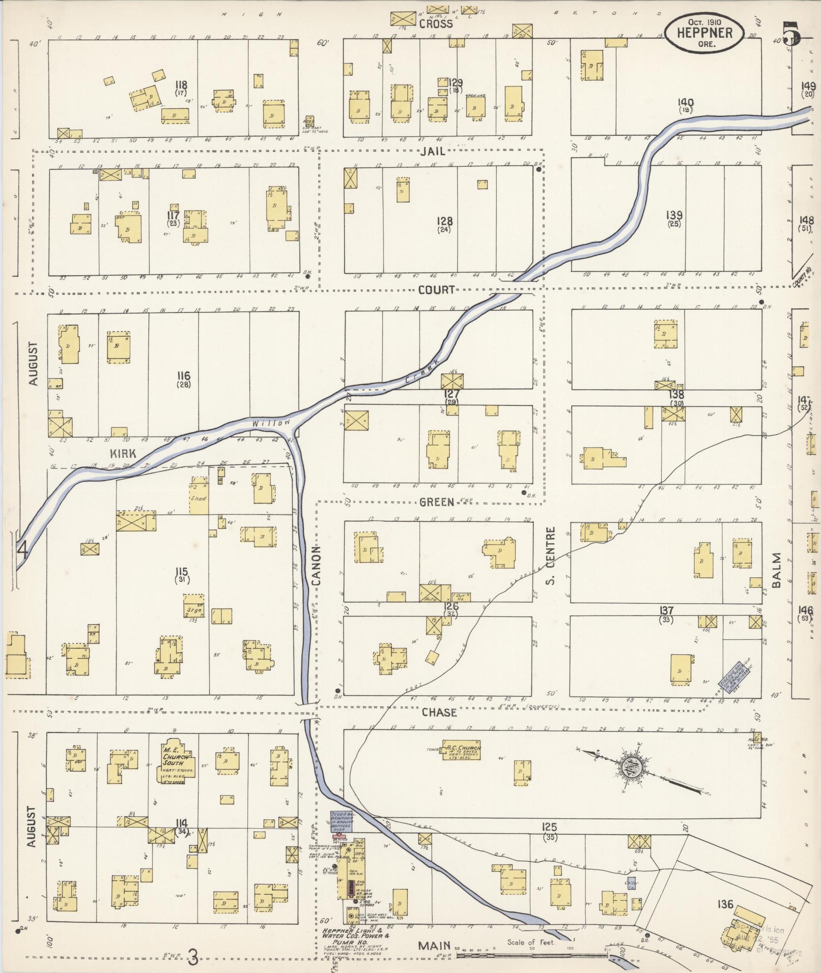 Sanborn Fire Insurance Map from Heppner, Morrow County, Oregon (1910), Sheet #0005 - Complete Map Set gallery image, historic Sanborn map, vintage wall art, Oregon Oregon
