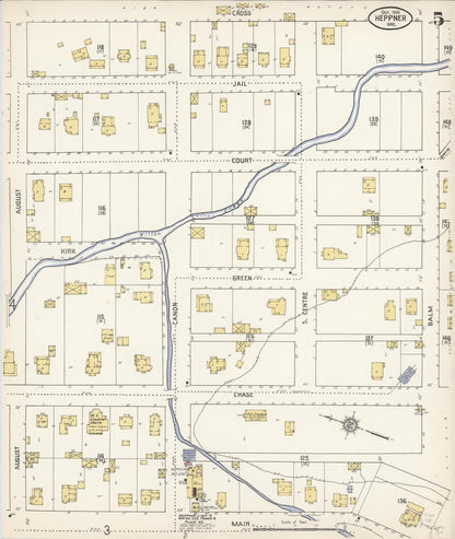Sanborn Fire Insurance Map from Heppner, Morrow County, Oregon (1910), Sheet #0005 - Complete Map Set gallery image, historic Sanborn map, vintage wall art, Oregon Oregon