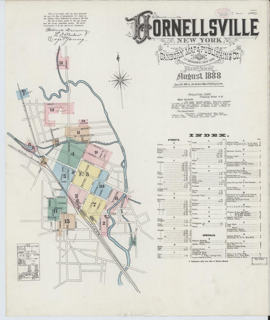Sanborn Fire Insurance Map from Hornell, Steuben County, New York. (1888) – Historic Sanborn Fire Insurance Map Print