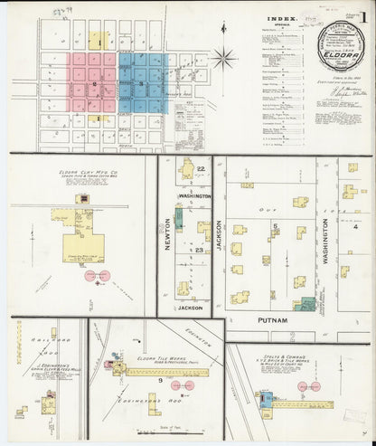 Sanborn Fire Insurance Map from Eldora, Hardin County, Iowa (1893), Sheet #0001 - Historic Sanborn Fire Insurance Map Print