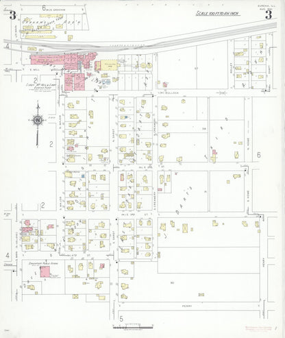 Sanborn Fire Insurance Map from Eureka, Woodford County, Illinois (1941), Sheet #0003 - Historic Sanborn Fire Insurance Map Print, vintage old map wall art, antique decor, genealogy gift, Illinois Illinois map