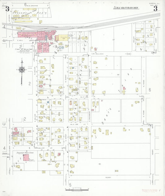Sanborn Fire Insurance Map from Eureka, Woodford County, Illinois (1941), Sheet #0003 - Historic Sanborn Fire Insurance Map Print, vintage old map wall art, antique decor, genealogy gift, Illinois Illinois map