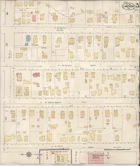 Sanborn Fire Insurance Map from Lakeview, Lake County, Oregon (1941), Sheet #0005 - Historic Sanborn Fire Insurance Map Print, vintage old map wall art, antique decor, genealogy gift, Oregon Oregon map