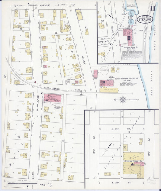 Sanborn Fire Insurance Map from Sterling, Whiteside County, Illinois (1916), Sheet #0011 - Historic Sanborn Fire Insurance Map Print, vintage old map wall art, antique decor, genealogy gift, Illinois Illinois map