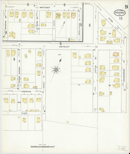 Sanborn Fire Insurance Map from Ridgway, Elk County, Pennsylvania (1909), Sheet #0009 - Historic Sanborn Fire Insurance Map Print, vintage old map wall art, antique decor, genealogy gift, Pennsylvania Pennsylvania map