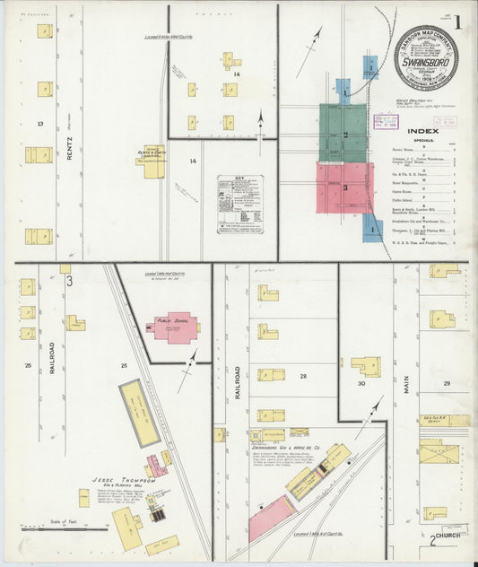 Sanborn Fire Insurance Map from Swainsboro, Emanuel County, Georgia. (1909) – Historic Sanborn Fire Insurance Map Print