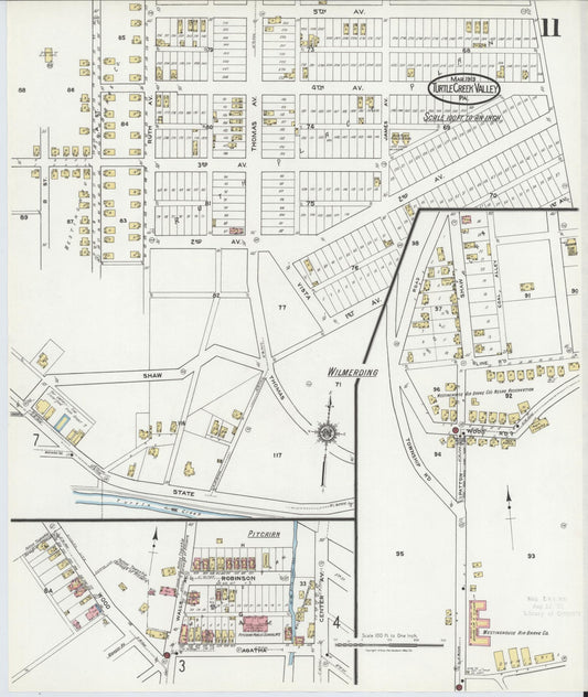 Sanborn Fire Insurance Map from Turtle Creek Valley, Allegheny County, Pennsylvania (1919), Sheet #0011 - Historic Sanborn Fire Insurance Map Print, vintage old map wall art, antique decor, genealogy gift, Pennsylvania Pennsylvania map