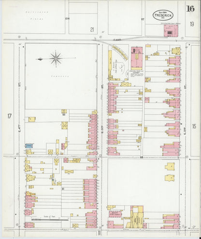 Sanborn Fire Insurance Map from Frederick, Frederick County, Maryland (1904), Sheet #0016 - Complete Map Set gallery image, historic Sanborn map, vintage wall art, Maryland Maryland