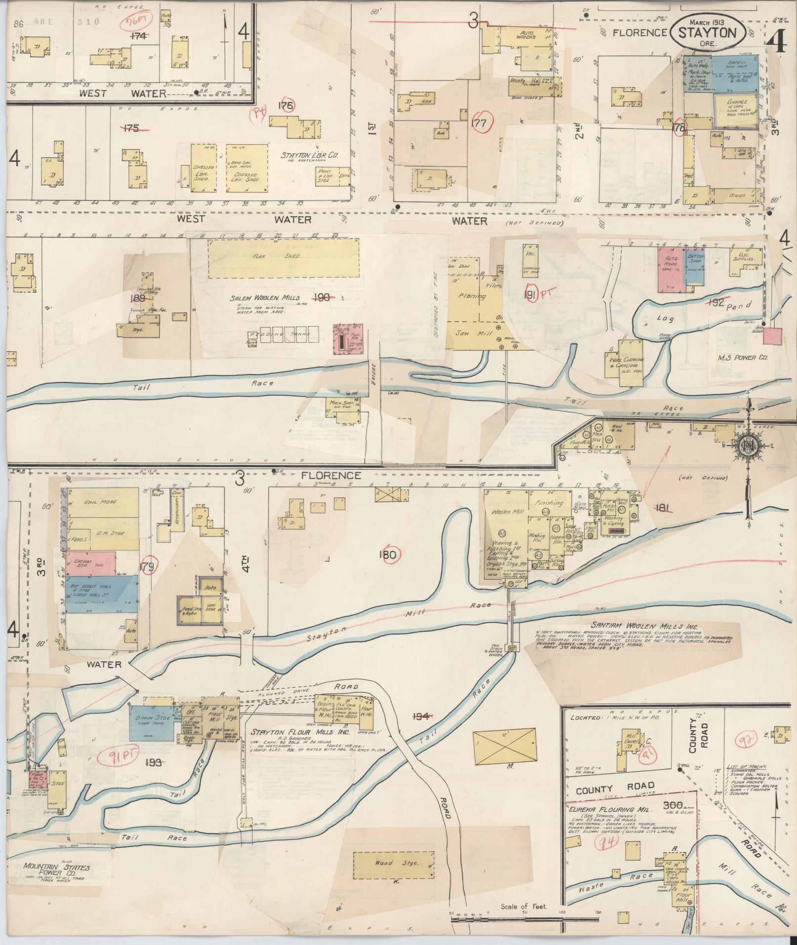 Sanborn Fire Insurance Map from Stayton, Marion County, Oregon (1931), Sheet #0004 - Complete Map Set gallery image, historic Sanborn map, vintage wall art, Oregon Oregon