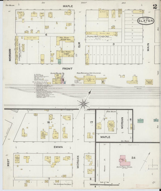 Sanborn Fire Insurance Map from Slater, Saline County, Missouri (1890), Sheet #0002 - Historic Sanborn Fire Insurance Map Print, vintage old map wall art, antique decor, genealogy gift, Missouri Missouri map