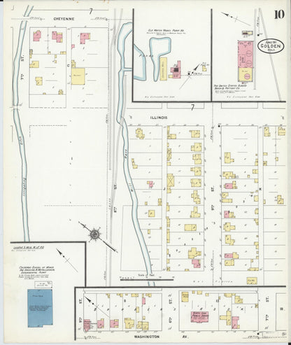 Sanborn Fire Insurance Map from Golden, Jefferson County, Colorado (1911), Sheet #0010 - Complete Map Set gallery image, historic Sanborn map, vintage wall art, Colorado Colorado