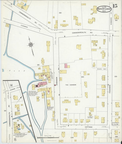 Sanborn Fire Insurance Map from North Attleborough, Bristol County, Massachusetts (1916), Sheet #0015 - Complete Map Set gallery image, historic Sanborn map, vintage wall art, Massachusetts Massachusetts