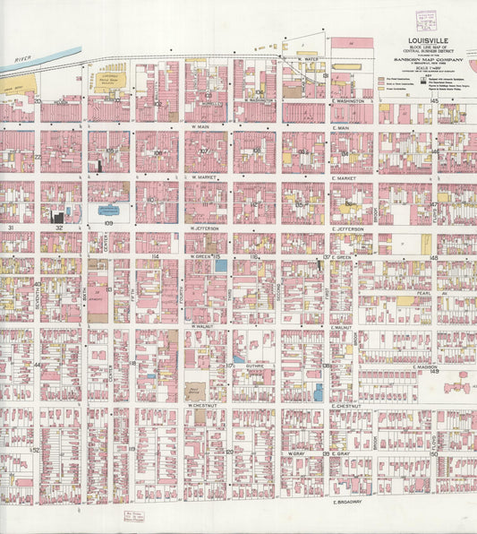 Sanborn Fire Insurance Map from Louisville, Jefferson County, Kentucky. (1906) – Historic Sanborn Fire Insurance Map Print