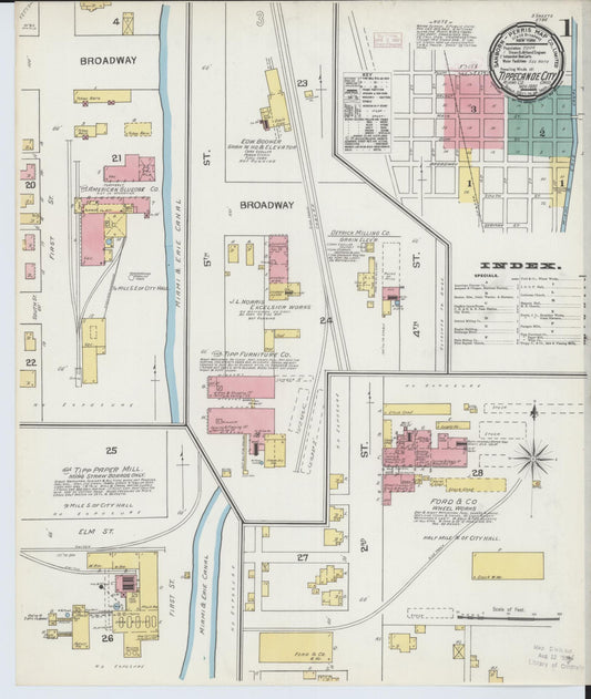 Sanborn Fire Insurance Map from Tipp City, Miami County, Ohio (1892), Sheet #0001 - Complete Map Set gallery image, historic Sanborn map, vintage wall art, Ohio Ohio