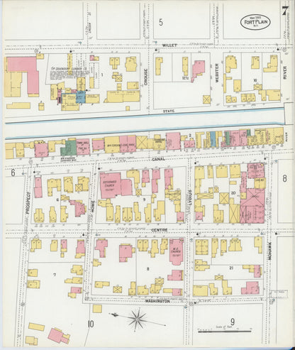 Sanborn Fire Insurance Map from Fort Plain, Montgomery County, New York (1901), Sheet #0007 - Complete Map Set gallery image, historic Sanborn map, vintage wall art, New York New York