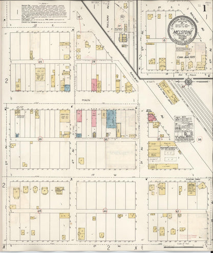 Sanborn Fire Insurance Map from Melstone, Musselshell County, Montana (1929), Sheet #0001 - Complete Map Set gallery image, historic Sanborn map, vintage wall art, Montana Montana