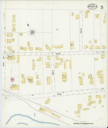 Sanborn Fire Insurance Map from Whitefield, Coos County, New Hampshire (1908), Sheet #0005 - Complete Map Set gallery image, historic Sanborn map, vintage wall art, New Hampshire New Hampshire