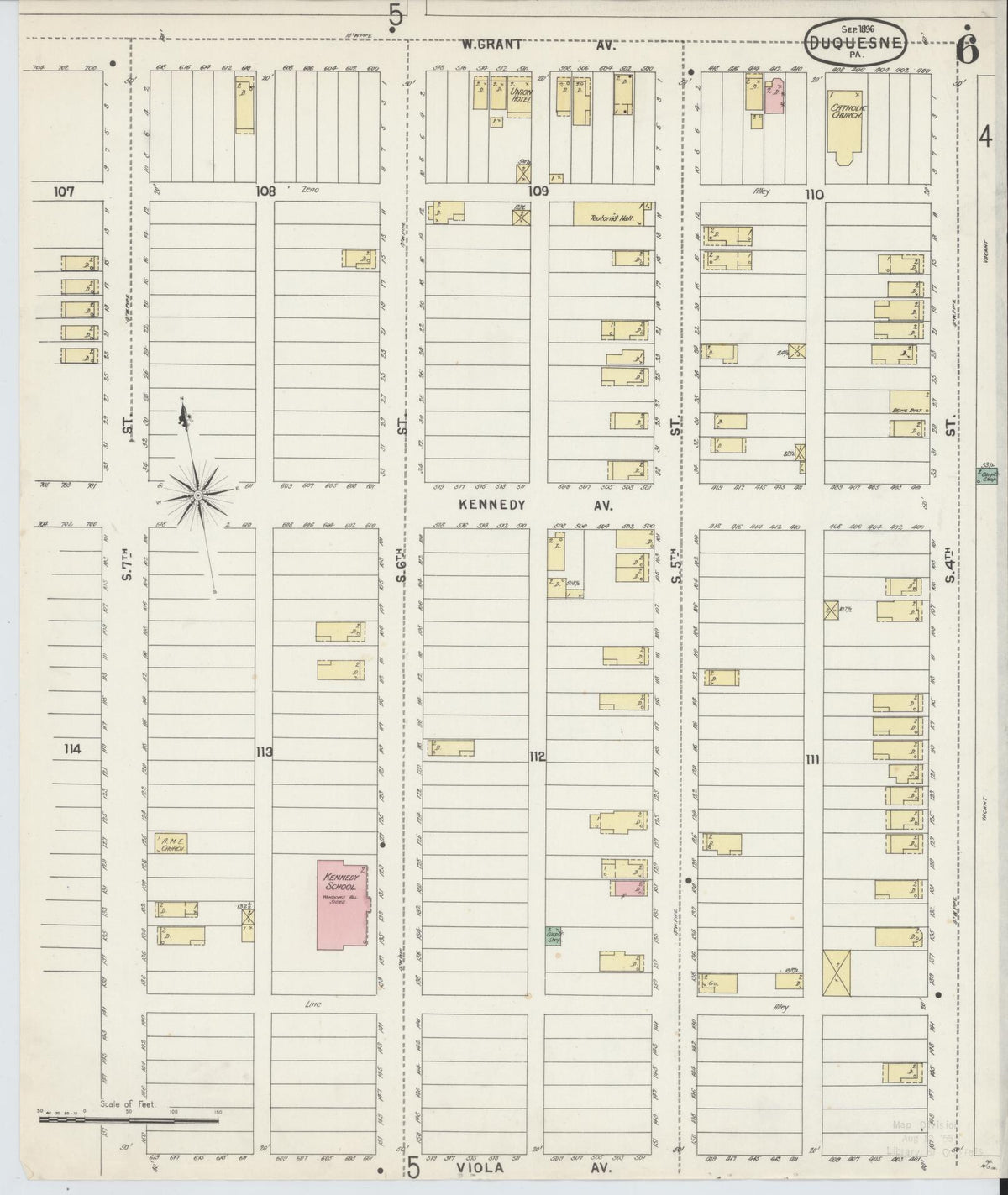 Sanborn Fire Insurance Map from Duquesne, Allegheny County, Pennsylvania (1896), Sheet #0006 - Complete Map Set gallery image, historic Sanborn map, vintage wall art, Pennsylvania Pennsylvania