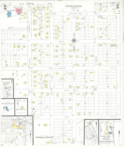 Sanborn Fire Insurance Map from Marion, Marion County, Kansas (1935), Sheet #0005 - Complete Map Set gallery image, historic Sanborn map, vintage wall art, Kansas Kansas