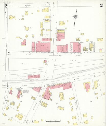 Sanborn Fire Insurance Map from Ninety Six, Greenwood County, South Carolina (1934), Sheet #0002 - Complete Map Set gallery image, historic Sanborn map, vintage wall art, South Carolina South Carolina