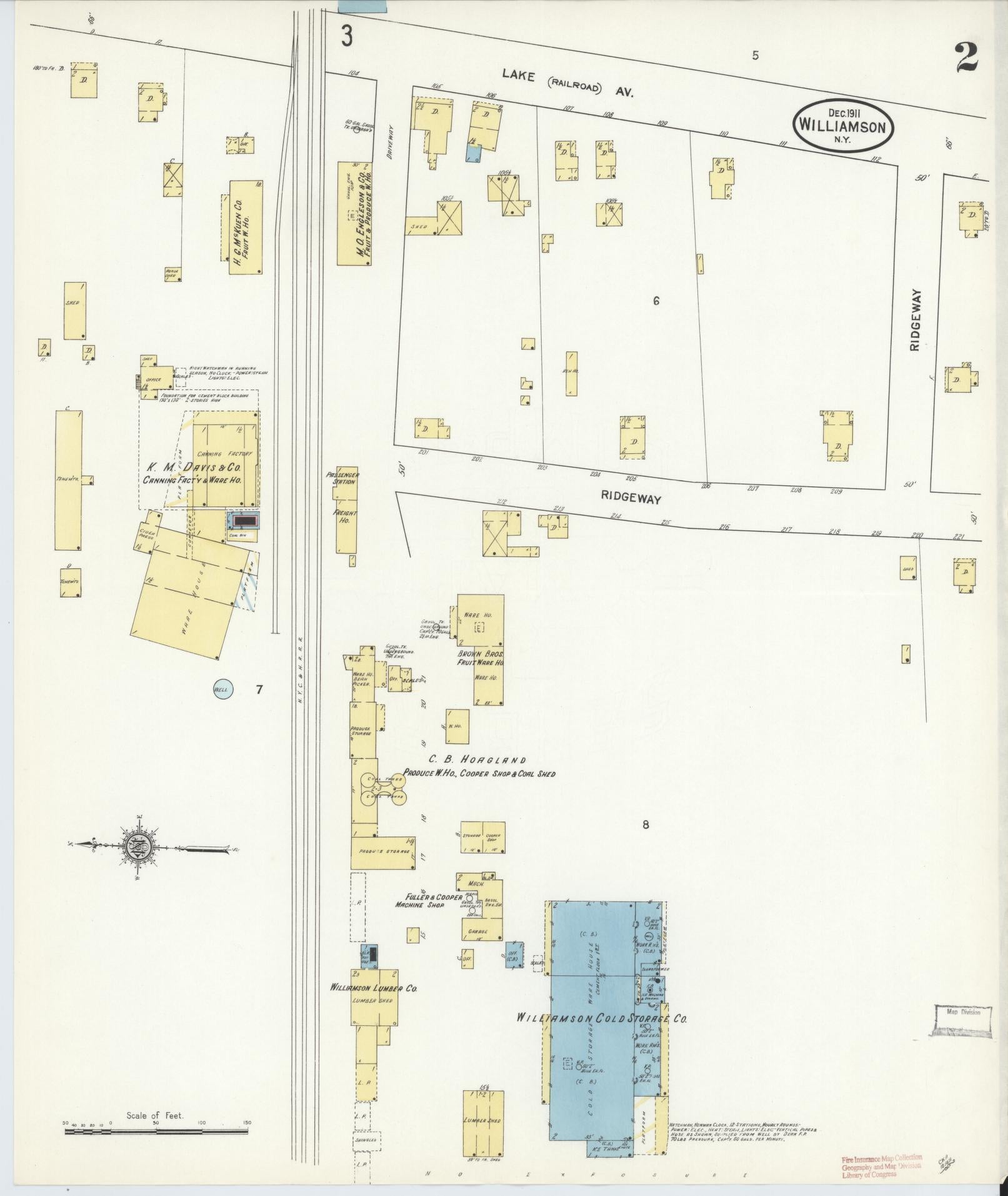 Sanborn Fire Insurance Map from Williamson, Wayne County, New York (1911), Sheet #0002 - Complete Map Set gallery image, historic Sanborn map, vintage wall art, New York New York