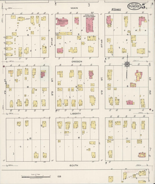 Sanborn Fire Insurance Map from Dundee, Kane County, Illinois (1922), Sheet #0005 - Historic Sanborn Fire Insurance Map Print, vintage old map wall art, antique decor, genealogy gift, Illinois Illinois map