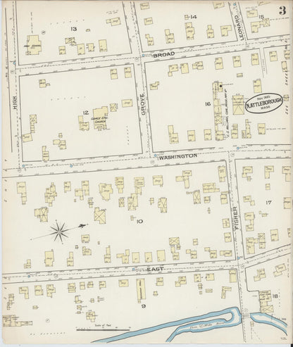 Sanborn Fire Insurance Map from North Attleborough, Bristol County, Massachusetts (1885), Sheet #0003 - Complete Map Set gallery image, historic Sanborn map, vintage wall art, Massachusetts Massachusetts