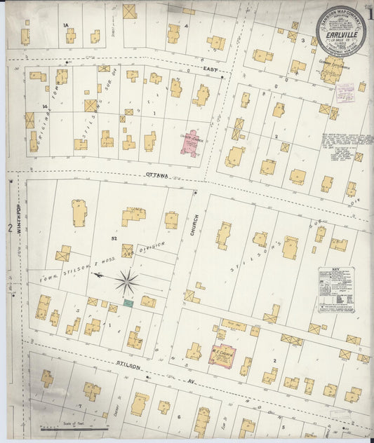 Sanborn Fire Insurance Map from Earlville, La Salle County, Illinois (1905), Sheet #0001 - Complete Map Set gallery image, historic Sanborn map, vintage wall art, Illinois Illinois