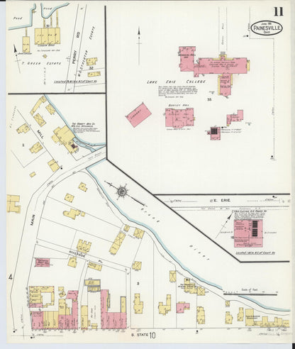 Sanborn Fire Insurance Map from Painesville, Lake County, Ohio (1911), Sheet #0011 - Historic Sanborn Fire Insurance Map Print, vintage old map wall art, antique decor, genealogy gift, Ohio Ohio map