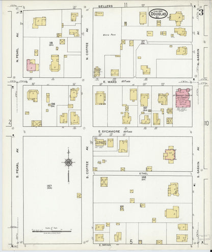 Sanborn Fire Insurance Map from Douglas, Coffee County, Georgia (1920), Sheet #0003 - Complete Map Set gallery image, historic Sanborn map, vintage wall art, Georgia Georgia