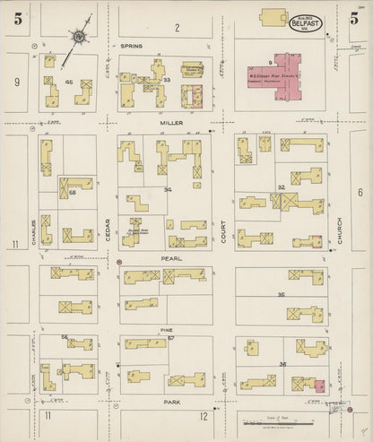 Sanborn Fire Insurance Map from Belfast, Waldo County, Maine (1923), Sheet #0005 - Complete Map Set gallery image, historic Sanborn map, vintage wall art, Maine Maine