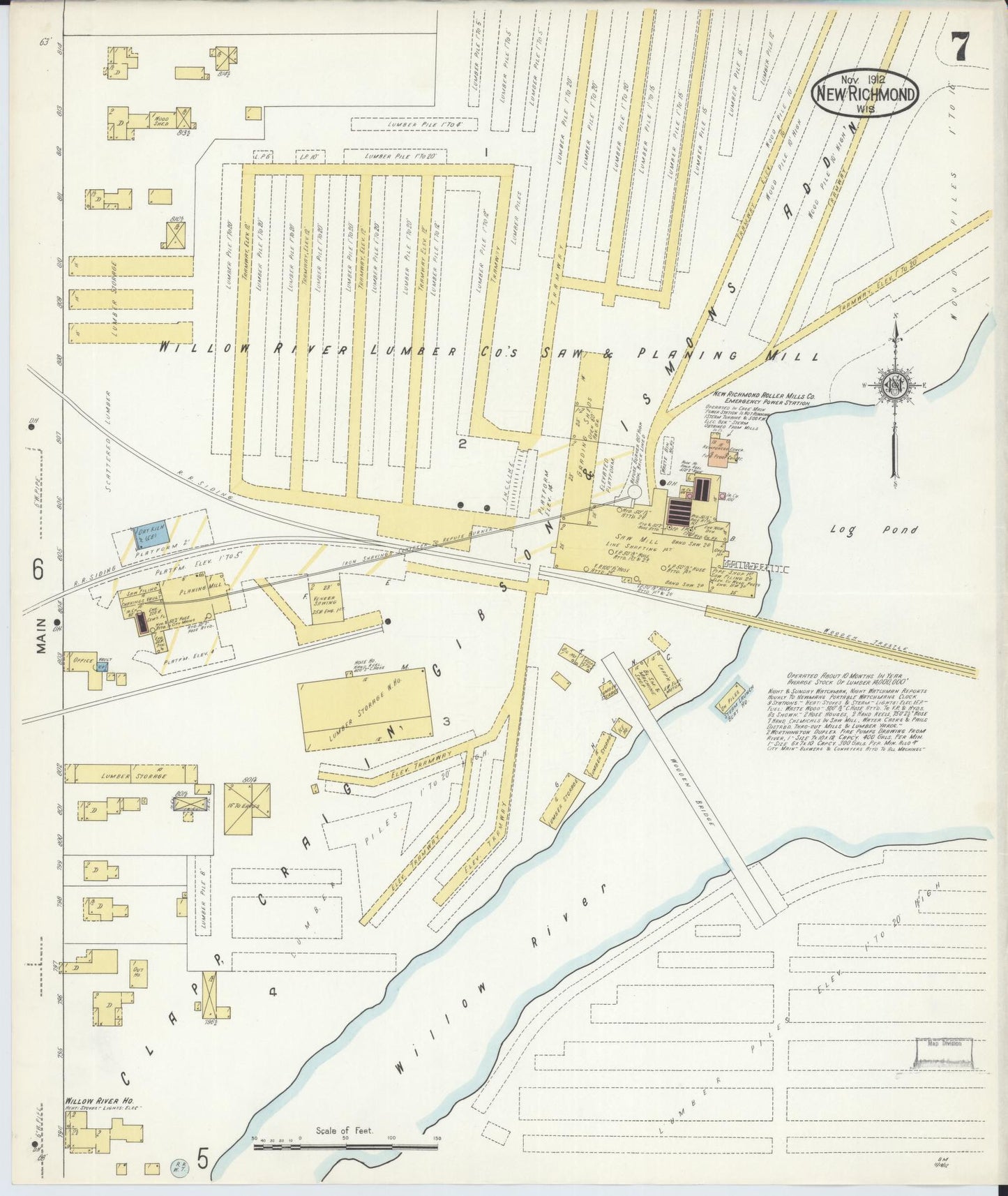 Sanborn Fire Insurance Map from New Richmond, St. Croix County, Wisconsin (1912), Sheet #0007 - Complete Map Set gallery image, historic Sanborn map, vintage wall art, Wisconsin Wisconsin