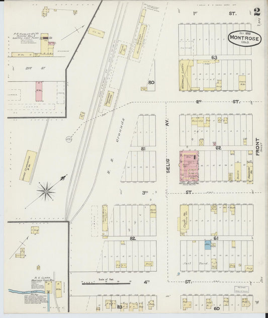 Sanborn Fire Insurance Map from Montrose, Montrose County, Colorado (1890), Sheet #0002 - Historic Sanborn Fire Insurance Map Print, vintage old map wall art, antique decor, genealogy gift, Colorado Colorado map