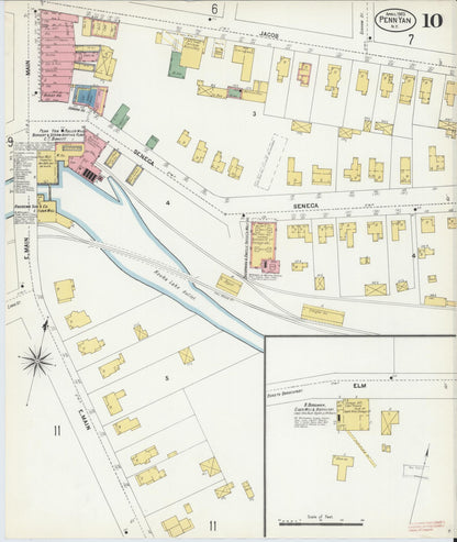 Sanborn Fire Insurance Map from Penn Yan, Yates County, New York (1903), Sheet #0010 - Complete Map Set gallery image, historic Sanborn map, vintage wall art, New York New York