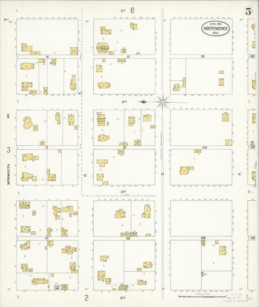 Sanborn Fire Insurance Map from Independence, Polk County, Oregon (1902), Sheet #0005 - Historic Sanborn Fire Insurance Map Print, vintage old map wall art, antique decor, genealogy gift, Oregon Oregon map