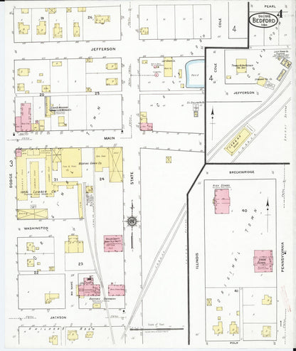 Sanborn Fire Insurance Map from Bedford, Taylor County, Iowa (1918), Sheet #0004 - Historic Sanborn Fire Insurance Map Print