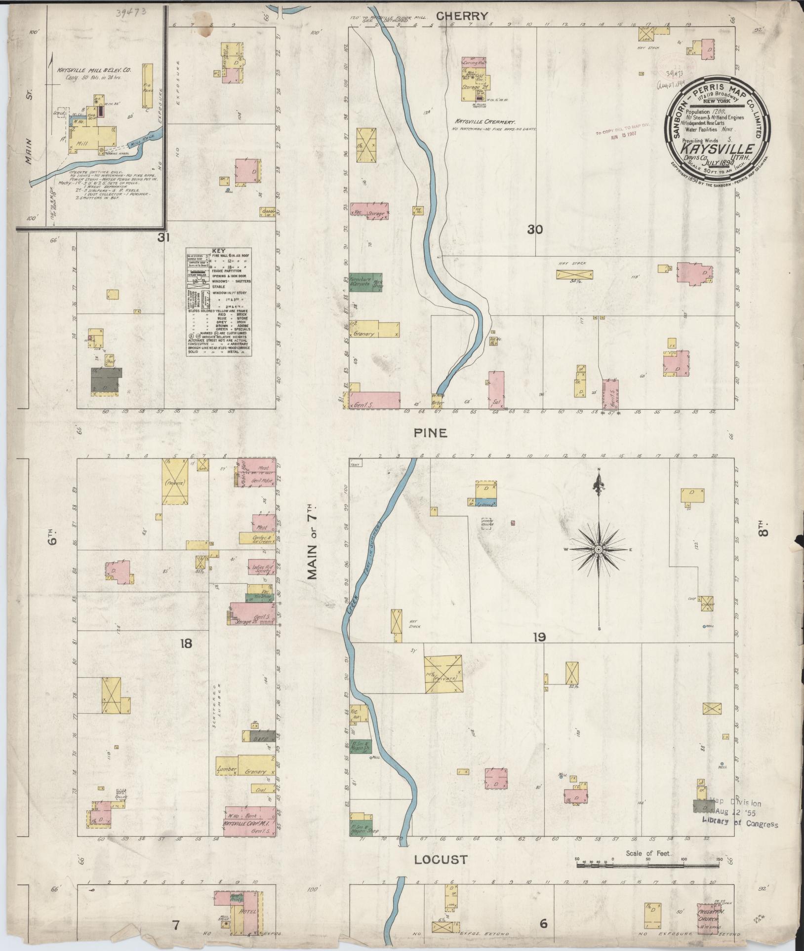Sanborn Fire Insurance Map from Kaysville, Davis County, Utah. (1894) – Historic Sanborn Fire Insurance Map Print