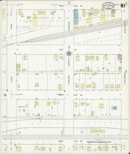 Sanborn Fire Insurance Map from Abilene, Dickinson County, Kansas (1912), Sheet #0010 - Complete Map Set gallery image, historic Sanborn map, vintage wall art, Kansas Kansas