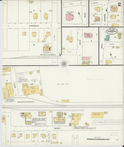 Sanborn Fire Insurance Map from Pembroke, Christian County, Kentucky (1905), Sheet #0002 - Complete Map Set gallery image, historic Sanborn map, vintage wall art, Kentucky Kentucky
