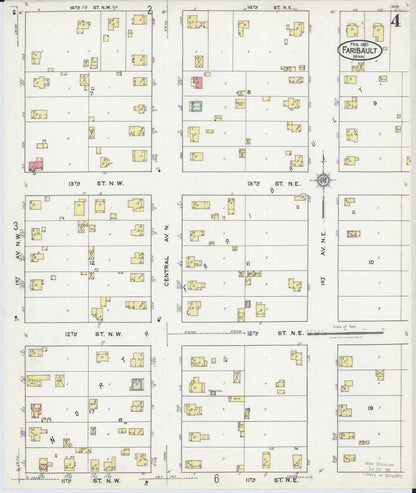 Sanborn Fire Insurance Map from Faribault, Rice County, Minnesota (1921), Sheet #0004 - Complete Map Set gallery image, historic Sanborn map, vintage wall art, Minnesota Minnesota